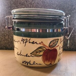 Fruit Writting Collection.. Apple Design Ceramic Kitchen Canister